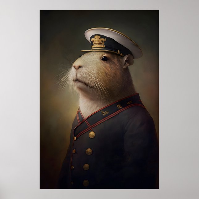 Affiche Vintage Marin Capybara, Impression d'art P (Devant)