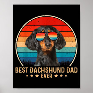 Affiche Vintage Meilleur Dachshund Papa Jamais Fête des pè