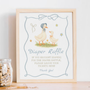 Affiche Vintage Mère Goose Baby shower Déchets Raffin