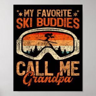Affiche Vintage Mes Amateurs De Ski Appelez-Moi Grand-Père