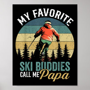Affiche Vintage Mes Amateurs De Ski Préférés Appelez-Moi P