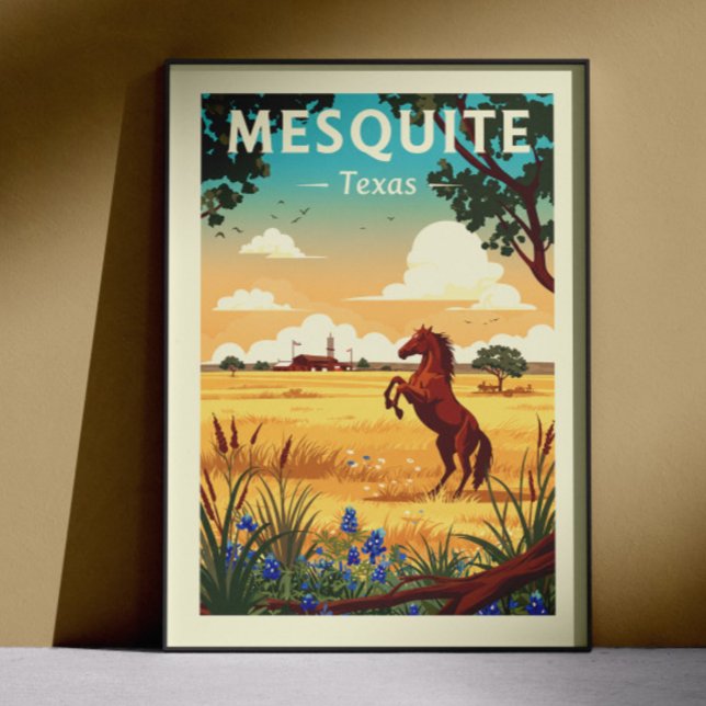 Affiche Vintage Mesquite Texas (Créateur téléchargé)