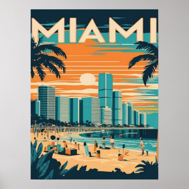 Affiche Vintage Miami Floride (Devant)