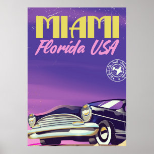 Affiche vintage Miami Floride États-Unis