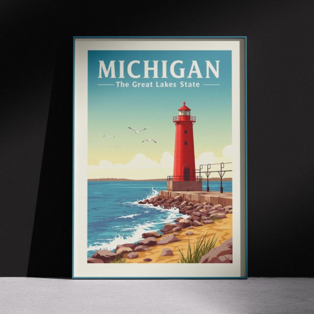 Affiche Vintage Michigan (Créateur téléchargé)