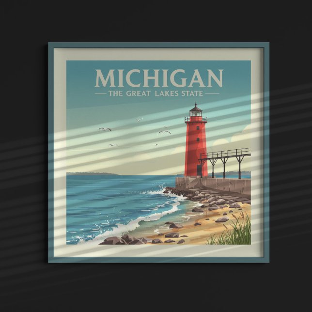 Affiche Vintage Michigan (Créateur téléchargé)