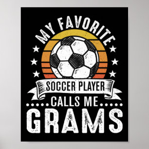Affiche Vintage Mon Joueur de Foot Favori M'appelle Mamie