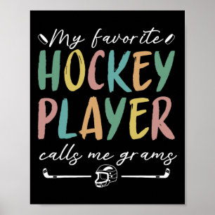 Affiche Vintage Mon Joueur De Hockey Préféré M'appelle Mém