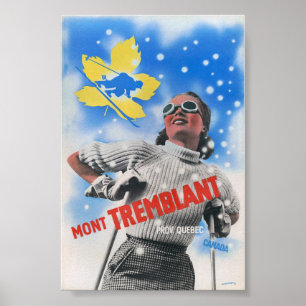 Affiche vintage Mont Tremblant Canada 1939