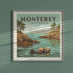 Affiche Vintage Monterey Californie