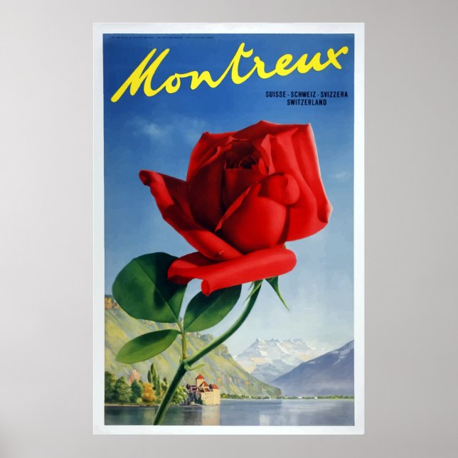 Affiche Vintage Montreux Suisse (Devant)