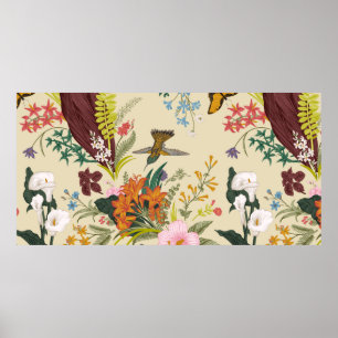 Affiche vintage motif floral vintage sans soudure. Fichier