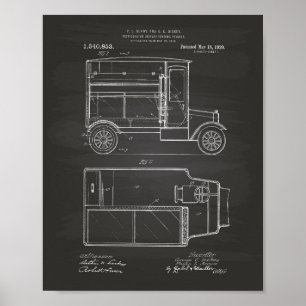 Affiche Vintage Motor Vehicle 1920 Patent Art - Chalkboard