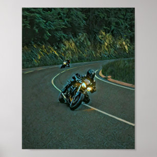 Affiche vintage motorcycle artwork