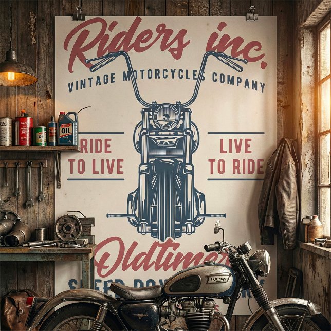 Affiche Vintage Motorcycle Riders Inc (Créateur téléchargé)