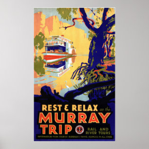 Affiche Vintage Murray Trip Australia Travel