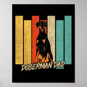 Affiche Vintage naturel Oreille Doberman Chien Papa Chien