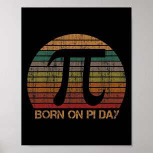 Affiche Vintage Né Sur Pi Day Math Lovers Enseignant Birth