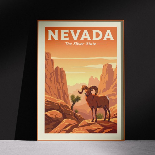 Affiche Vintage Nevada (Créateur téléchargé)