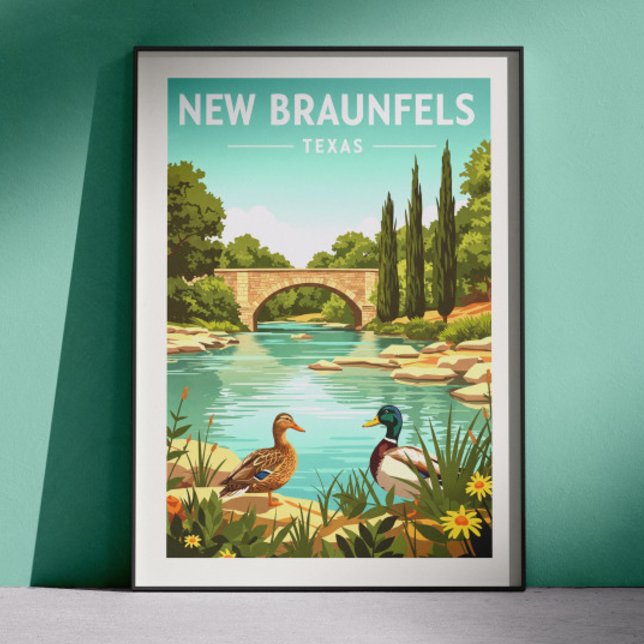 Affiche Vintage New Braunfels Texas (Créateur téléchargé)