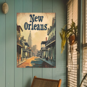 Affiche Vintage New Orleans, Louisiane Travel Wall