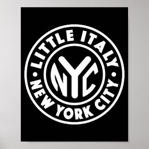 Affiche Vintage New York City Circle Little Italy Blanc