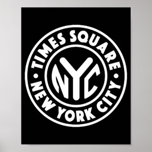 Affiche Vintage New York City Circle Times Square Blanc