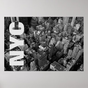 Affiche Vintage New York City Manhattan noir blanc