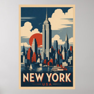 Affiche Vintage New York City Travel