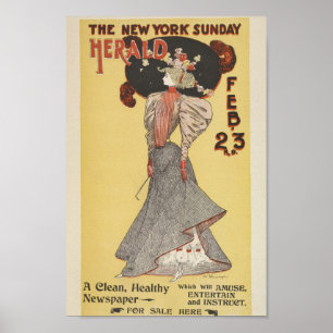 Affiche Vintage New York Sunday Herald Cover