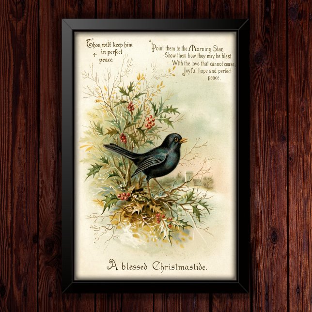 Affiche Vintage Noël Blackbird 1908 (Créateur téléchargé)