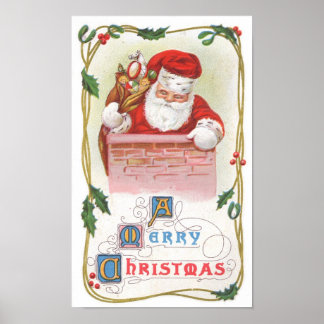 Affiche Vintage Noël Père Noël
