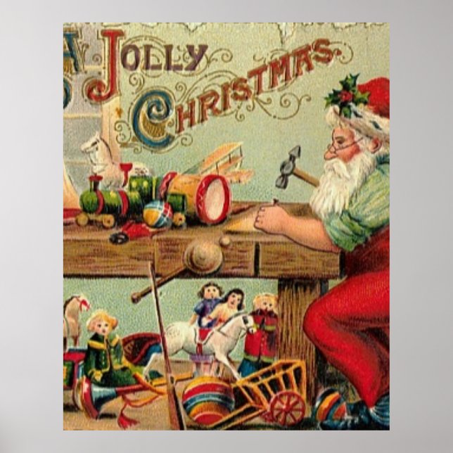 Affiche Vintage Noël Rétro Noël Xmas Personnalisé (Devant)