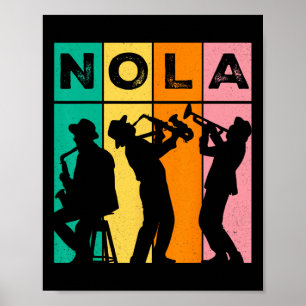 Affiche Vintage Nola New Orleans Mardi Gras Music Carnaval