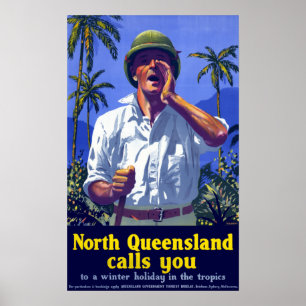 Affiche Vintage Nord Queensland Australie Voyage