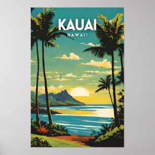 Affiche Vintage nostalgique de Kauai Hawaii