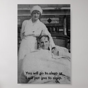 Affiche Vintage Nurse & Patient - You Will Go to Sleep,