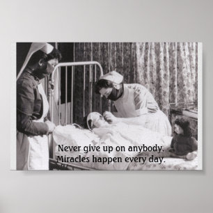 Affiche Vintage Nurses - Miracles Happen Every Day,