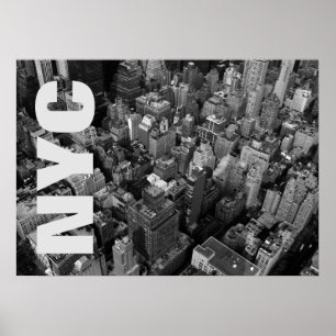 Affiche Vintage NYC New York City Manhattan Noir Blanc