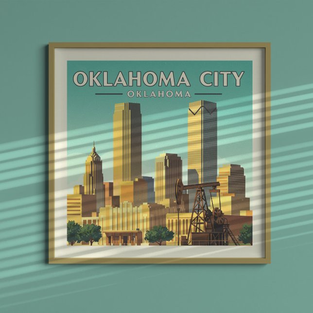 Affiche Vintage Oklahoma City Oklahoma (Créateur téléchargé)