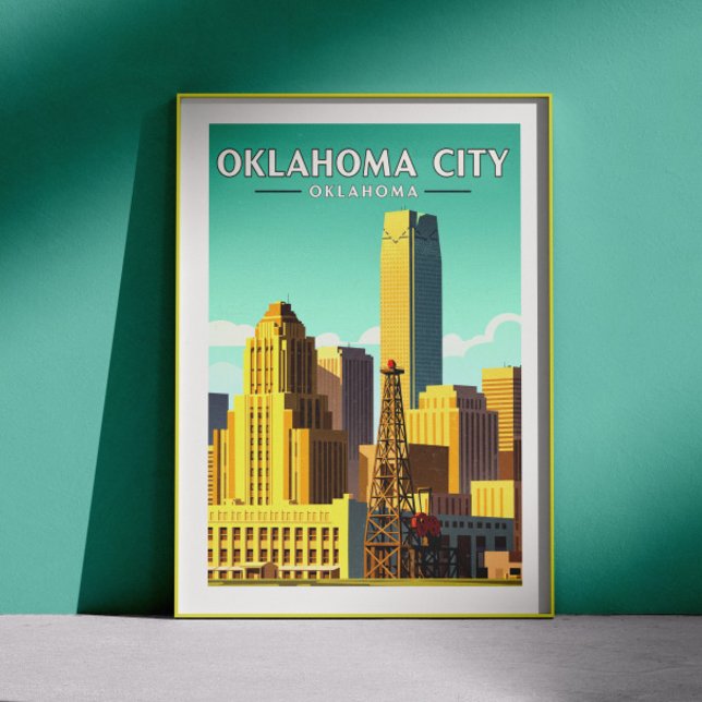 Affiche Vintage Oklahoma City Oklahoma (Créateur téléchargé)