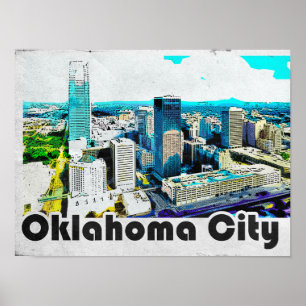 Affiche Vintage Oklahoma City Travel View