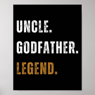 Affiche Vintage oncle Parrain Légende Drôle Nouveau Oncle