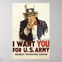 Vintage Oncle Sam Je veux que vous WWI Propagande 