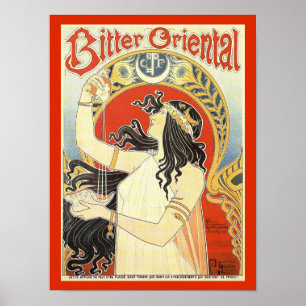 " Affiche vintage orientale "amère d'annonce