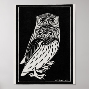 Affiche Vintage Owl Illustration