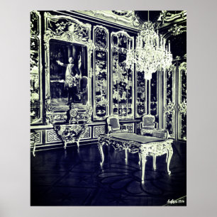 Affiche Vintage palais de Schonbrunn à Vienne salle Vieux