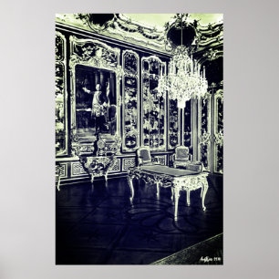 Affiche Vintage palais de Schönbrunn à Vienne salle Vieux