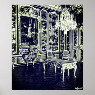 Affiche Vintage palais de Schonbrunn Vienne salle Vieux La