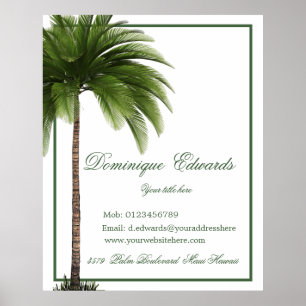 Affiche Vintage Palm Tree Tropical Elégant